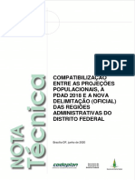 Compatibilização Entre As Projeções Populacionais Da PDAD 2018 e A Nova Delimitação Oficial Das Regiões Administrativas Do DF