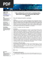 Vedic Mathematics in Derivatives and Integration, Differential Equations and Partial Differential Equations