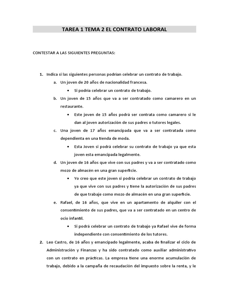 Tarea 1 Tema 2 Fol | PDF | Economias