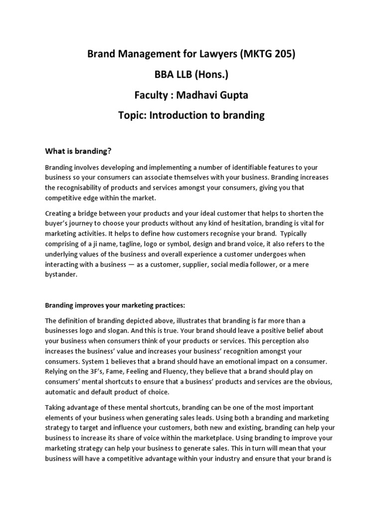 Introduction to Branding Essentials | PDF | Brand | Marketing
