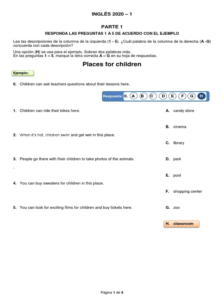 Prueba de inglés ICFES 2023 | PDF