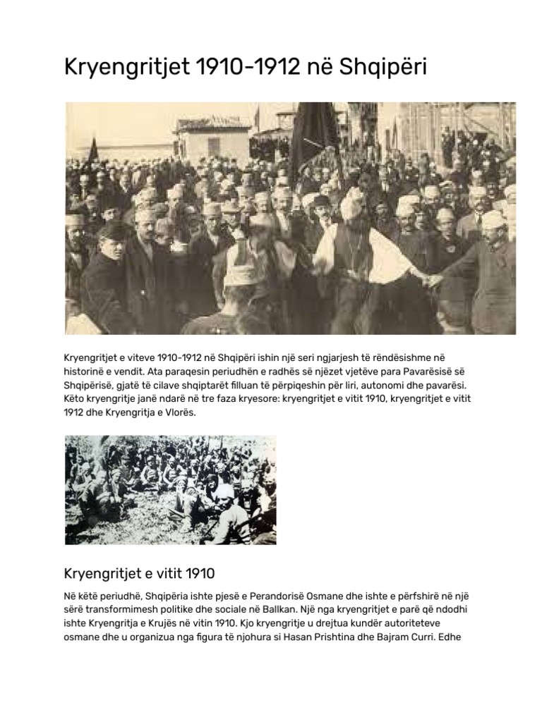 Kryengritjet 19101912 Në Shqipëri PDF