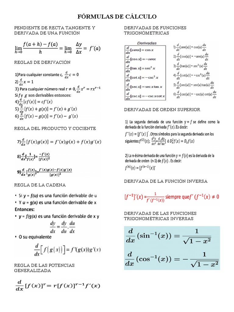 Derivadas y Reglas de Cálculo Matemático | PDF | Tecnología