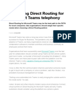 Evaluating Direct Routing For Microsoft Teams Telephony