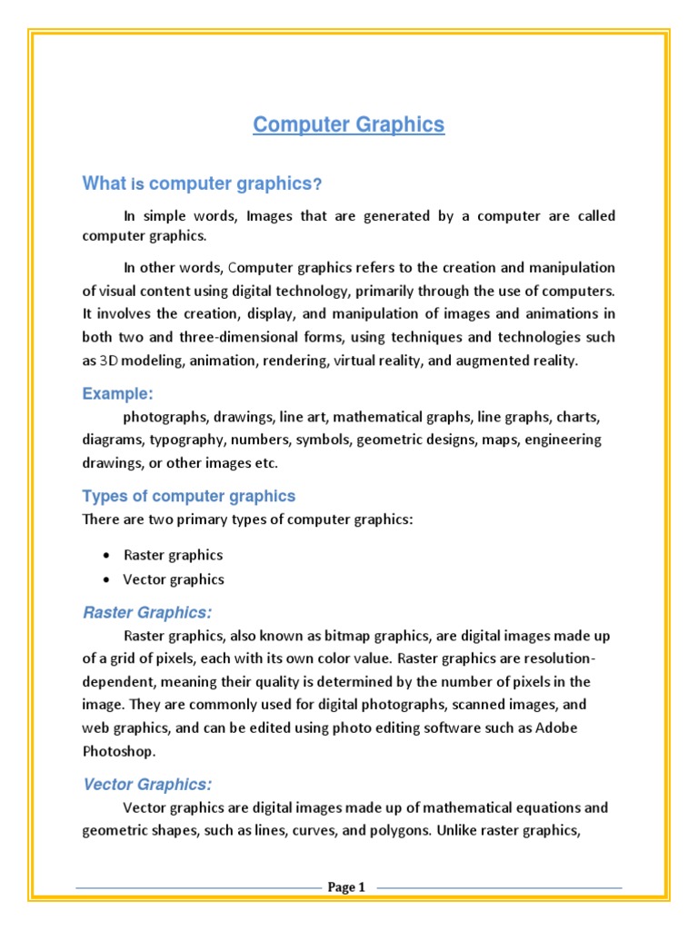 Computer graphics pdf computer graphics graphics