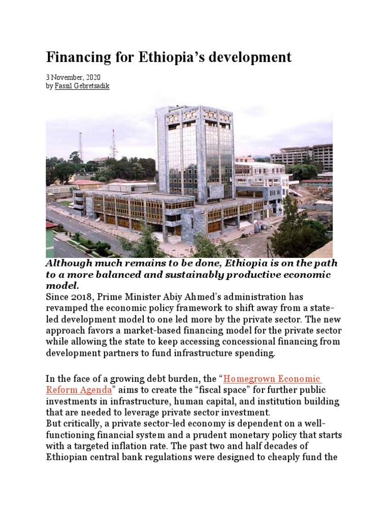 Financing For Ethiopia PDF Banks Loans