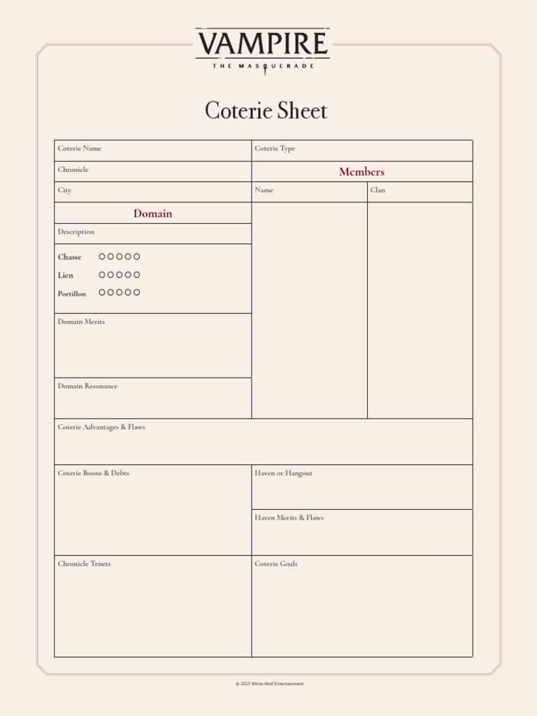 v5 Players Guide Digital Coterie | PDF