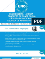 Hecho Social y Conciencia de Clases