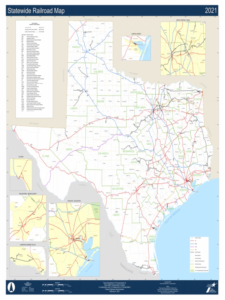 Texas Railroad Map PDF