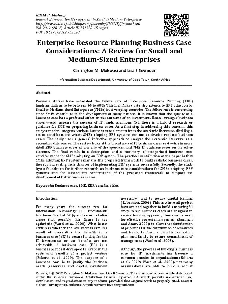 Enterprise Resource Planning Business Ca | PDF | Enterprise Resource