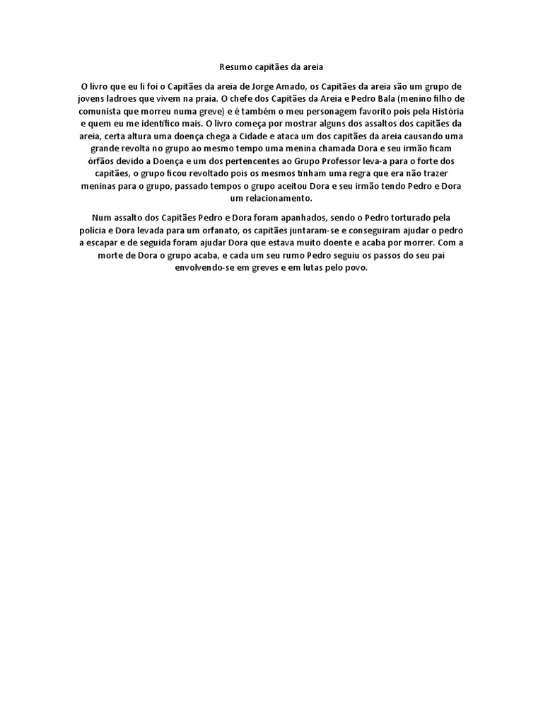 Resumo Capitães Da Areia | PDF