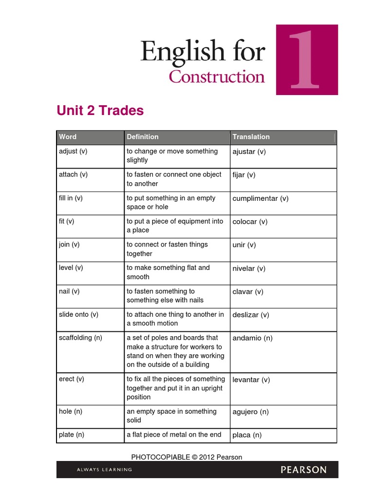 Construction 1 Spanish Unit 2 | PDF | Glasses | Brick