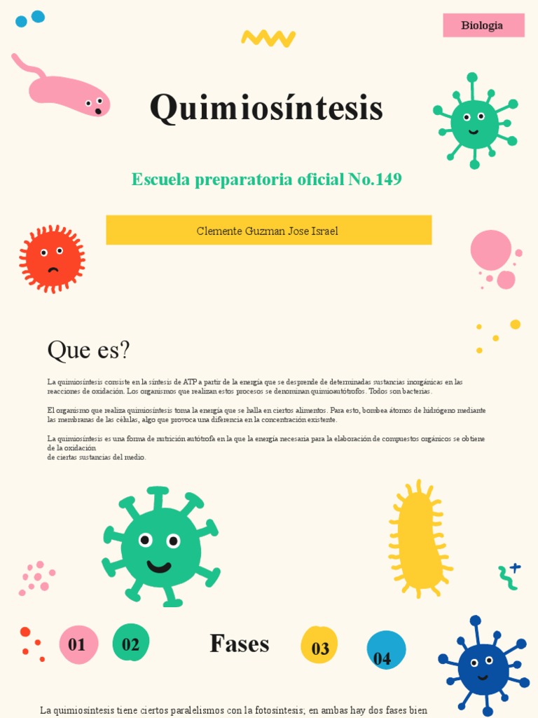 Quimiosintesis PDF Química Ciencias fisicas