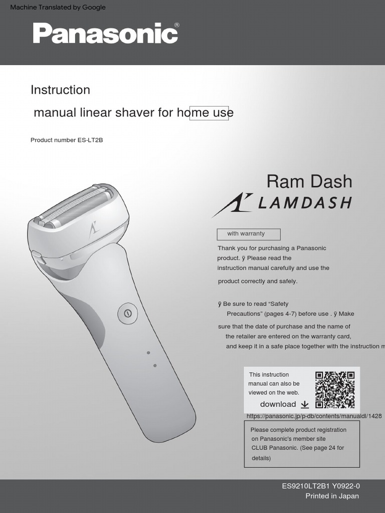 Shaver Es-Lt2b Translated | PDF | Shaving | Ac Power Plugs