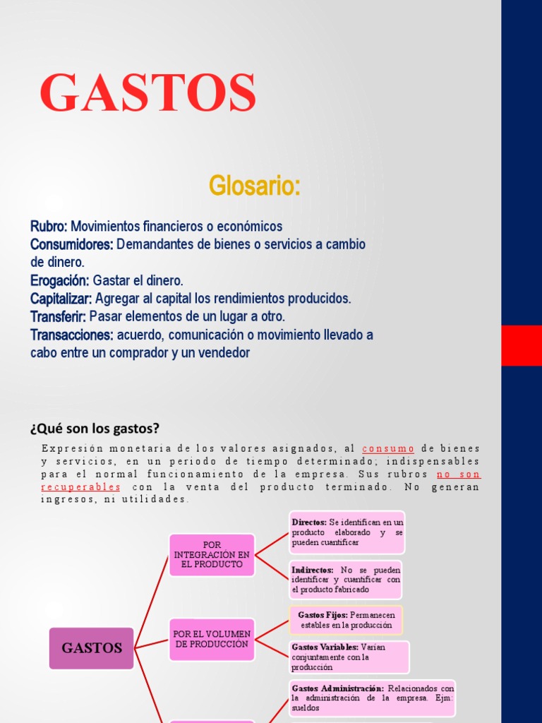 Clasificación y Tipos de Gastos Empresariales | PDF | Costo | Salario