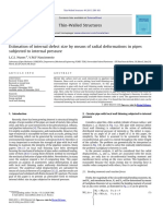 2011 Estimation of Internal Defect Size by Means of Radial Deformations in Pipes Subjected To Internal Pressure