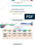 CALENDARIZACIÓN MARZO 2023 Medio Menor