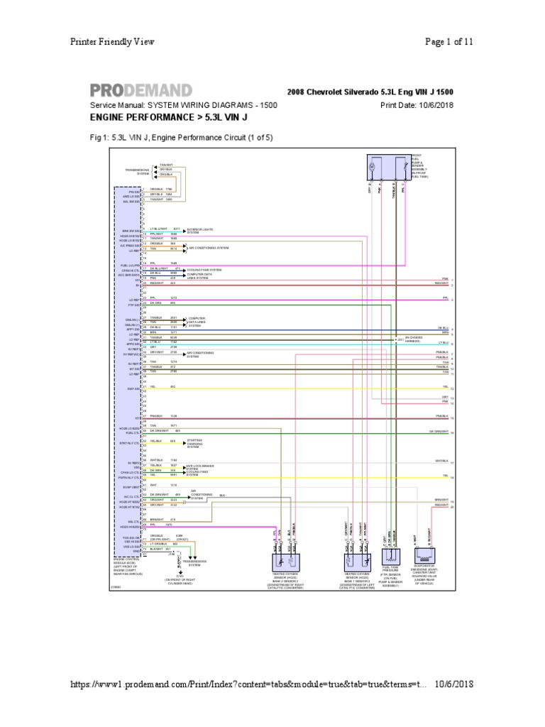 Fuel System Wiring Schematic For 20072008 Chevrolet Silverado PDF