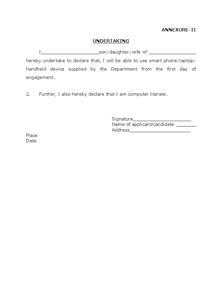 Device Usage and Computer Literacy Declaration | PDF | Career & Growth ...