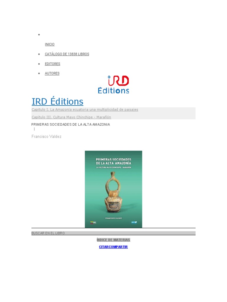 IRD Éditions: Inicio Catálogo de 13838 Libros Editores Autores | PDF ...