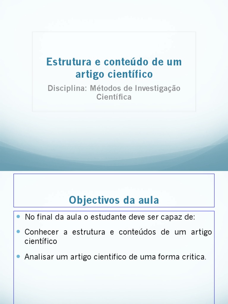 Estrutura de Um Artigo Cientifico - 2022 | PDF | Science | Abstract ...