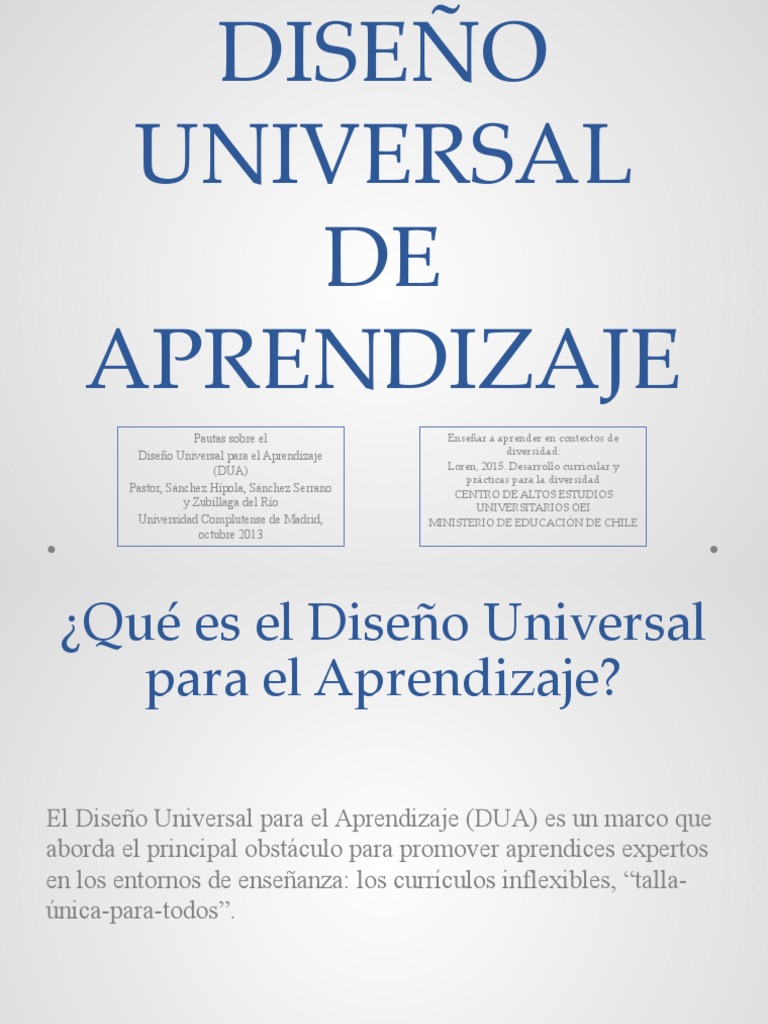 Diseño Universal de Aprendizaje | PDF | Plan de estudios | Aprendizaje
