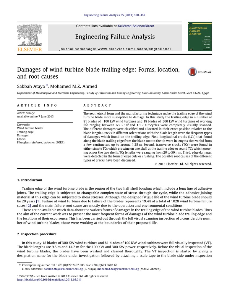 Trailing Edge Damage in Wind Turbines | PDF | Airfoil | Wind Turbine