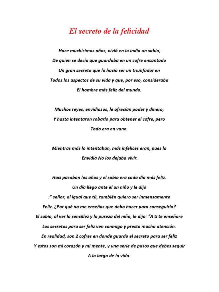 El Secreto de La Felicidad | PDF