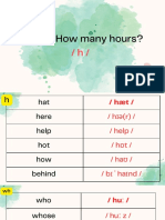 Unit 20 How Many Hours-Consonant H