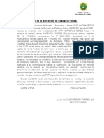 Acta de Denuncia Verbal Caso Hurto de Televisor Huanza