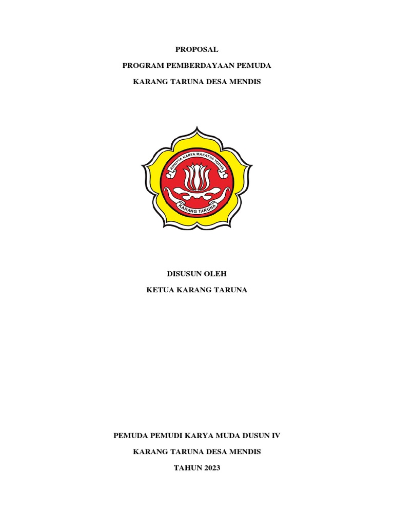 Proposal Pemberdayaan Pemuda Desa Mendis | PDF | Karier & Perkembangan ...