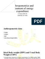 Anthropometrics and Assessment of Energy Expenditure