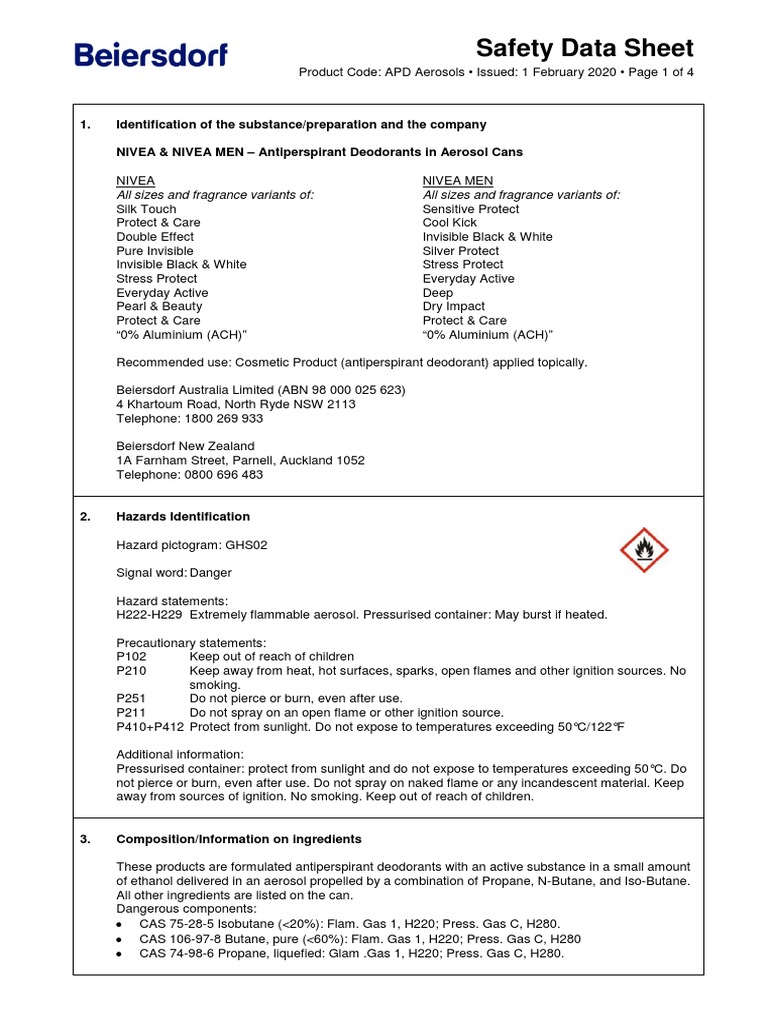 N NM APD Aerosols 010220 PDF Dangerous Goods Chemistry