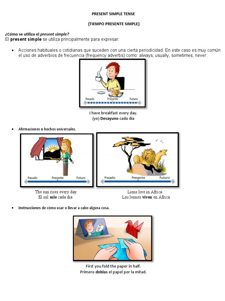 Uso y Estructura del Presente Simple | PDF | Verbo | Ciencia cognitiva