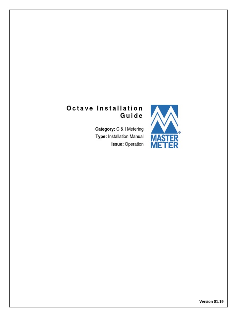 Octave Ultrasonic Meter Installation Guide | PDF | Flow Measurement ...