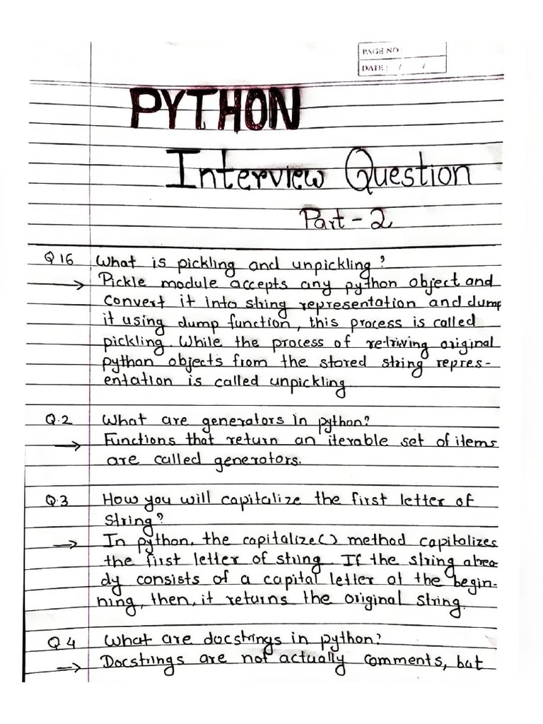 Python Interview Questions | PDF
