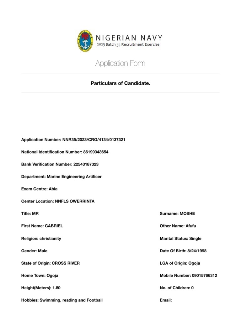 Navy - Form | PDF