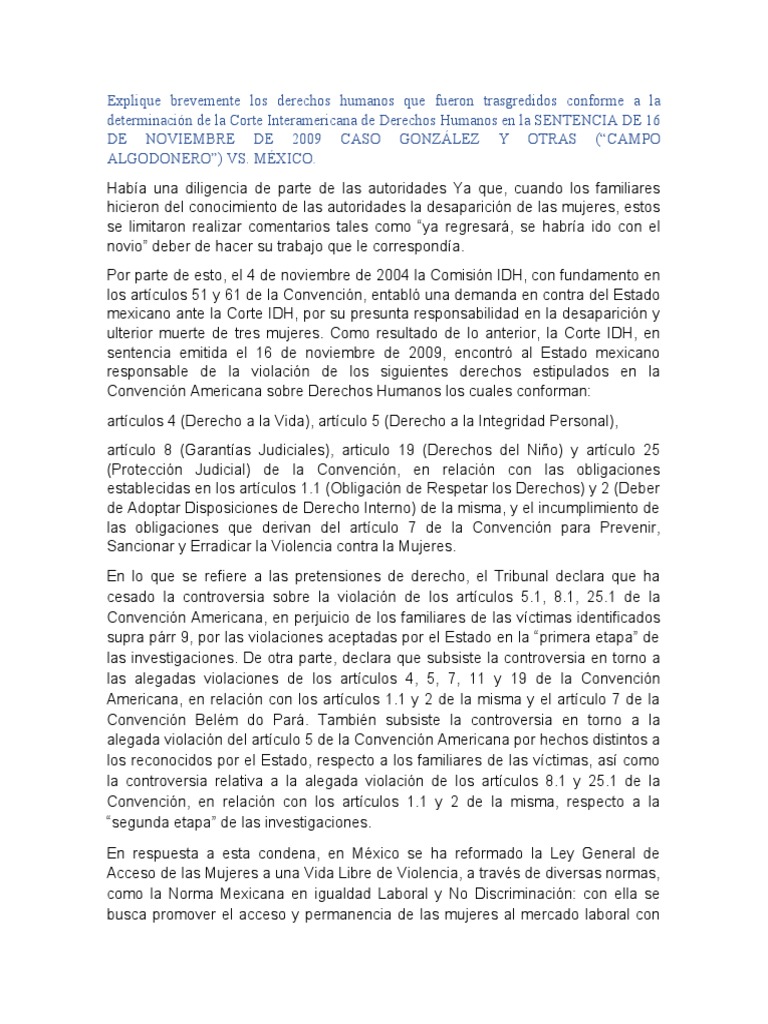 Violaciones de Derechos Humanos en México | PDF | Convenio europeo de ...