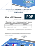 Certificado Mantenimiento y Operatividad (Comsatel) .