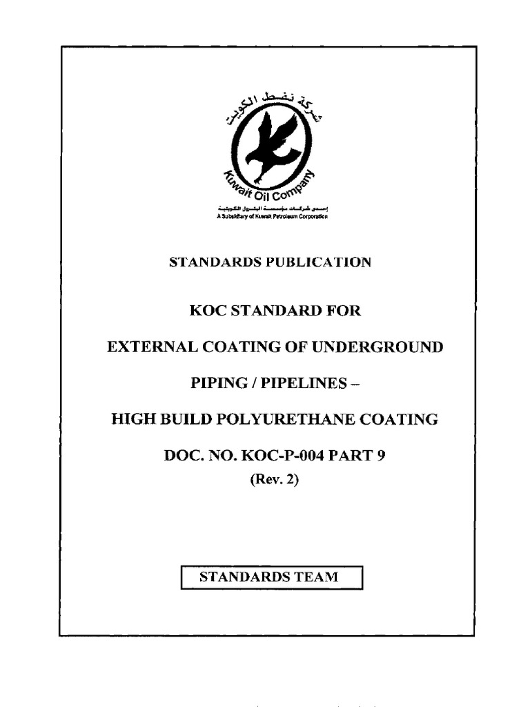 KOC Standard for HBP Coating of Pipelines | PDF | Pipe (Fluid ...