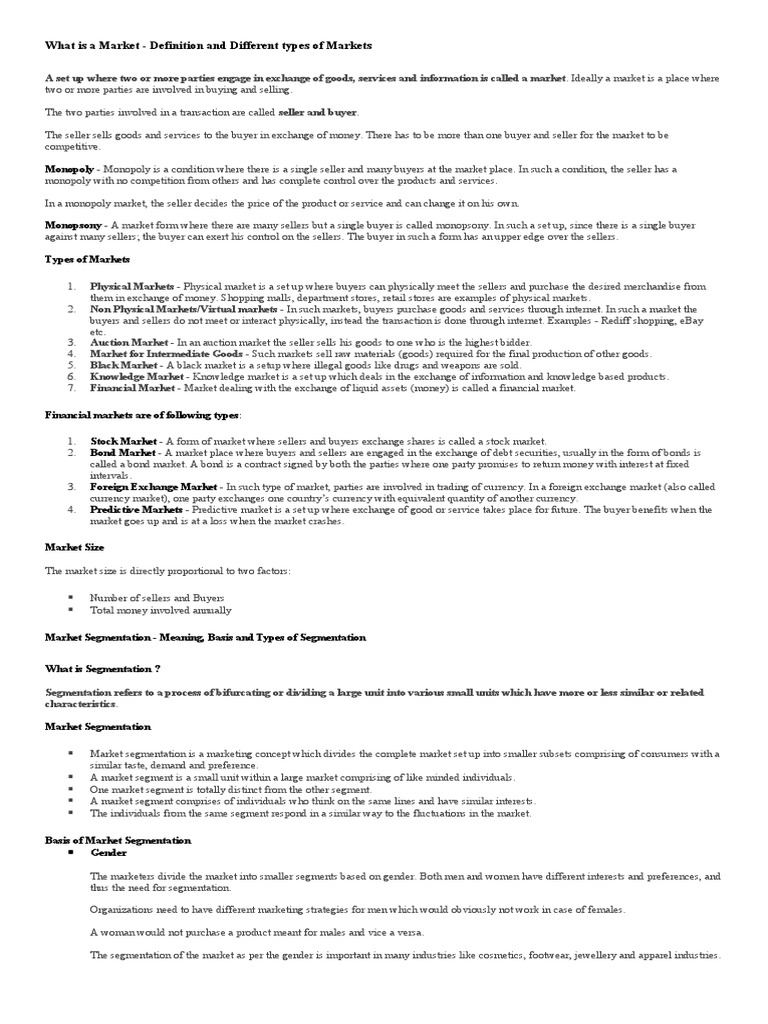 EXPLAIN MEANING DEFINITION AND CLASSIFICATION OF MARKET visual data 8