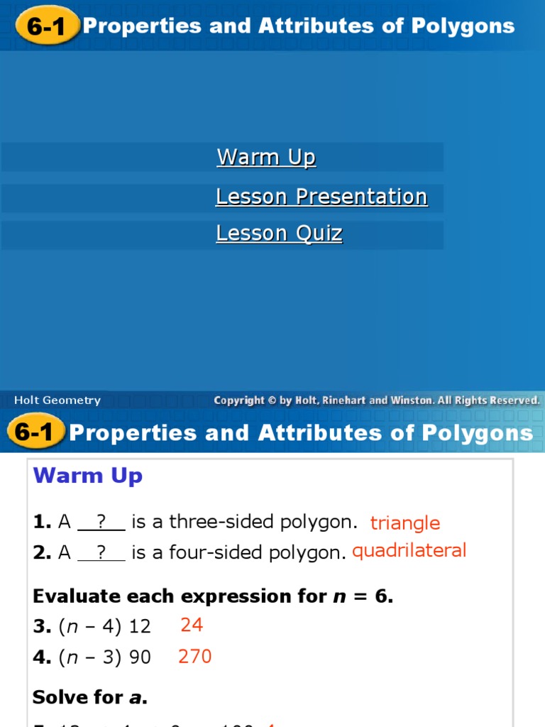 6 1 Properties Of Polygons Download Free Pdf Polygon Convex Set