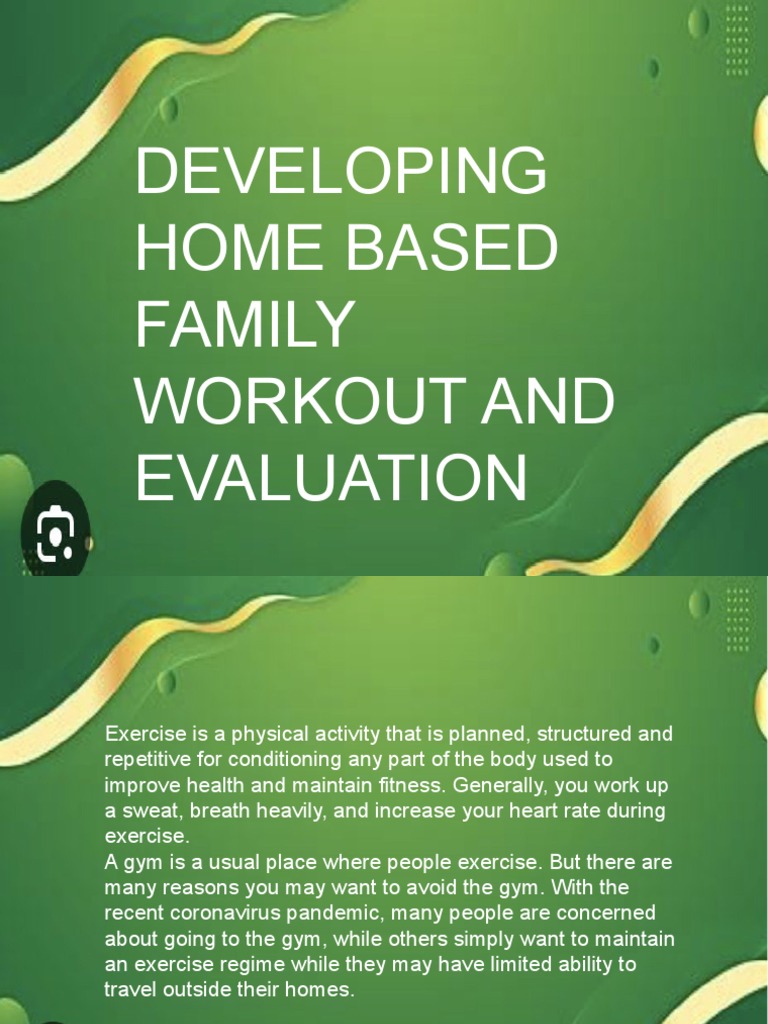 Developing Home Based Family Workout and Evaluation | PDF | Physical ...