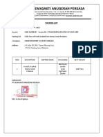 070 (0305) Packing List of Imejent (Portklang) PT GAP