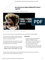 Tina Turner, Legendary American Singer Dubbed The 'Queen of Rock'n'Roll', Dies Aged 83 - ABC News