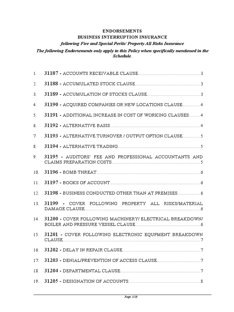 Designation of Property Clause Overview | PDF | Insurance | Liability ...