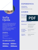 Modern Simple Michelle High School Blue Resume