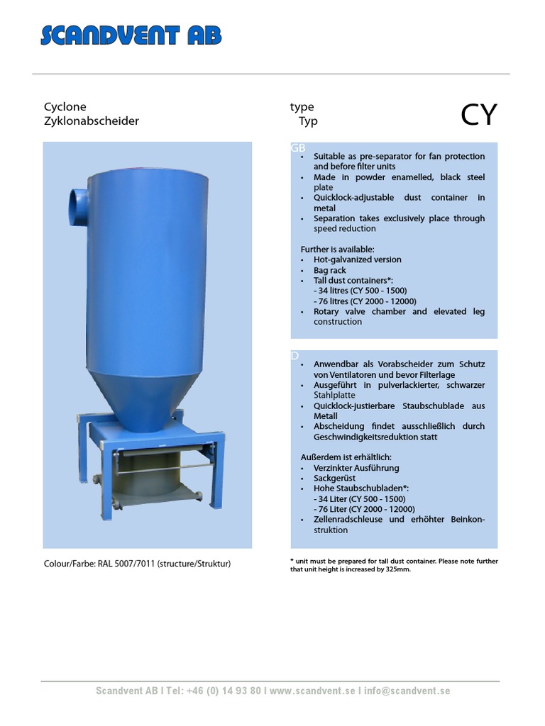 05 Cyclone Separator Data Sheet | PDF