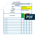 Lista de Cotejo