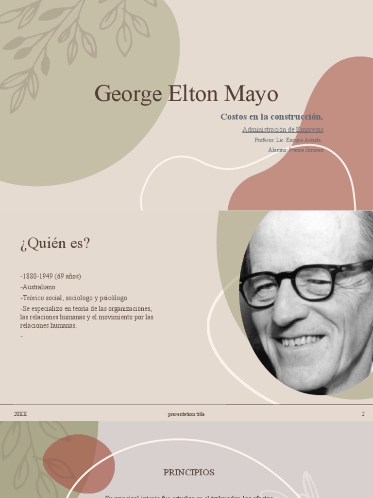Elton Mayo PDF Sicología Ciencias del comportamiento